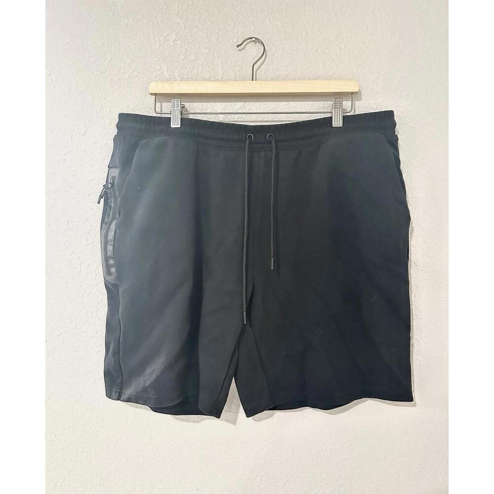 Member's Mark Everyday Active Men's Black Shorts Zipper Pockets Drawstring XXL